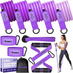 Resistance Bands with Handles for Women, Exercise Bands Set for Physical Therapy Yoga Pilates, 5 Level Workout Bands for Working Out with Door Anchor, Home Gym Fitness Equipment