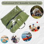 Vacuum Bags for Travel, Professional IP67 Reusable Vacuum Compression Bags for Travel Suitcases and Backpack, Durable Space Saver Bag (1 PACK, No Pump)