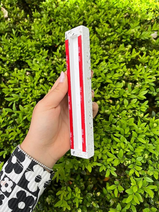 A&S Modern Stone Mezuzah Case Design, Mezuza Cover for Scroll Protection, Easy Peel and Stick Houswarming Gift and Home Blessing