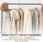 50 Pack New Premium Quality Velvet Hangers Ultra Thin Non Slip Adult Felt Space Saving Hangers for Closet Heavy Duty Coat Pants Jackets Dress Hangers 360° Swivel Hook Hold Upto 10 lbs Ivory