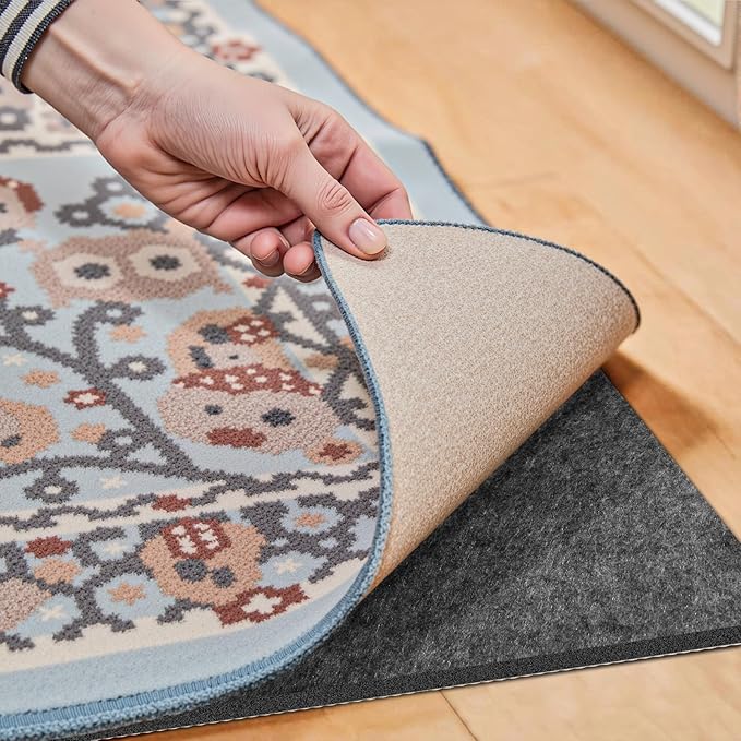 Waterproof Rug Pad, Thick 4x6 ft Under Area Rug Carpet Pad, Non Slip Rug Pads for All Floors and Hardwood Floors Finishes, Keep Carpets in Place Soft and Prevent Rug from Wrinkling or Buckling