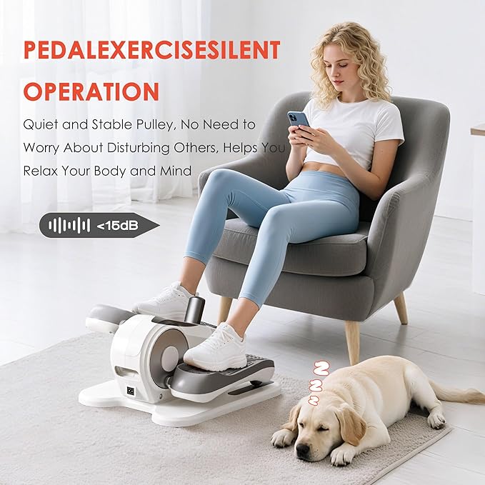 Under Desk Elliptical Machine for Seniors – Compact, Quiet & Portable Mini Leg Pedal Exerciser with Adjustable Speed and LED Display for Home and Office Workouts