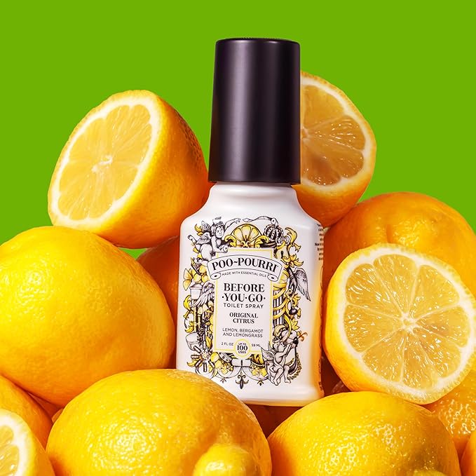 Poo-Pourri Before-You-Go Toilet Spray, Fresh Air, 4 Fl Oz, Up to 200 Uses, Bathroom Odor Deodorizer , Plant-Based with Essential Oils, for Home or Work, Jasmine, Fresh Air and Mint Scent