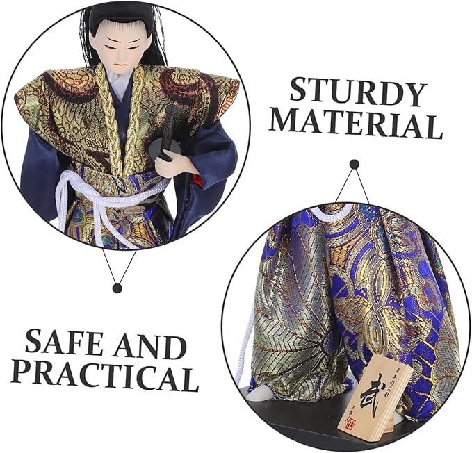 Japanese Samurai Doll 11.81 Inch Traditional Warrior Figurine Asian Collectible Desktop Ornament Japanese Culture Samurai Warrior Shelf Decor