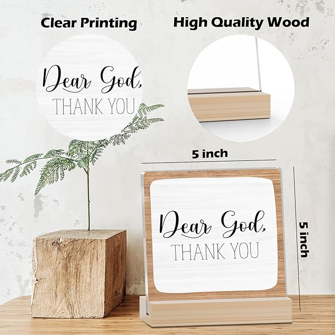 Farmhouse Decor, Acrylic Christian God Home Decorations, Aesthetic Entry Way Table Shelf Decor, Living Room Table Accessories, Boho Office Decorations For Work (08)
