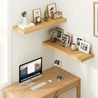 Vivelove 12 Inch Deep Floating Shelves 35.4 inch Long, Thick Wall Shelves with Invisible Brackets, for Bedroom Bathroom Living Room Kitchen Office, Rustic Farmhouse Decor, 36x12x1.5 Set of 2, Oak