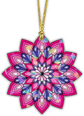 Mandala Flower 4" Vinyl Holographic Hanging Christmas Ornaments - Christmas Decoration for Home, Sun Catcher Gift, Christmas Tree Decor, Aesthetic Suncatcher Decor Gift for Women Man Friend