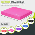 ProsourceFit Exercise Balance Pad, Non-Slip Cushioned Foam Mat & Knee Pad for Fitness and Stability Training, Yoga, Physical Therapy