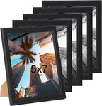 KTKDE 5x7 Picture Frame Set of 5, Wooden frames Black, Vertical & Horizontal Wall Hanging for Wall or Tapletop Display,Studio Gallery Photo Frame for Photos, Posters & Art Prints