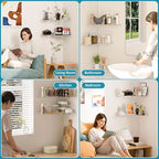 Sezanrpt 8x11.8 Inch Clear Corner Shelf Wall Mount Set of 2, Acrylic Corner Floating Shelves, Wall Organizer Shelf for Bathroom, Kitchen, Bedroom, Living Room, Dining Room, Office