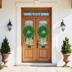 U'Artlines 20" Front Door Wreaths Artificial Spring Summer Greenery Hanging Garland for Home Wedding Wall Window Decoration (20'' Boxwood,1)