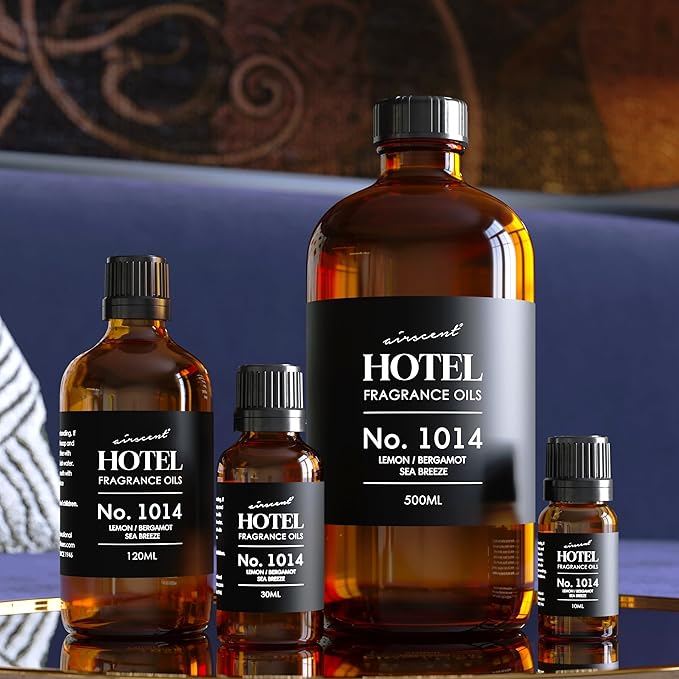 AirScent Hotel Diffuser Oil No. 1014 Inspired by The Iconic 5-Star Hotel Coastal Blend - Lemon Bergamot Sea Breeze - 30 mL Fragrance Oil for Ultrasonic and Waterless Diffusers and Crafting