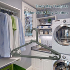 Plastic Hangers 50 Pack, Light Weight Durable Clothes Hangers with Hooks Standard Size G-Shape&Non-Slip Coat Hangers for Everyday Use (Grey)