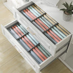 Qozary 4 Pack Drawer Organizers, 10 Grids Foldable Dresser Organizers for Clothing, Folded Clothes, T-shirt, Tank Tops, Camisoles, Underwear, Leggings, Baby Clothes