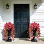 Artificial Hanging Flowers for Outdoors,No Fade 2 Bundles Fake Silk Flowers for Outside, Realistic Faux Plants Decorations for Hanging Baskets, Planters-Porch, Patio, Yard Decor
