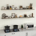 Fun Memories 40 Inch Reclaimed Wood Floating Shelves for Wall, 8 Inch Deep Rustic Farmhouse Floating Shelf with Invisible Bracket for Living Room, Bathroom & Kitchen, Grey