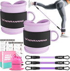 Ankle Resistance Bands with Cuffs, Ankle Bands for Working Out, Ankle Resistance Band for Legs and Glutes Workout Equipment, Butt Exercise Equipment for Women