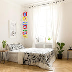 Atomic Mobiles Multi Color Retro-A-GoGo Hanging Art Mobile 9”x48” - Groovy Mid Century Modern Style Home Decoration - Impressive Gift Idea - Home, Office, and Your Work from Home Office Decor!
