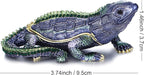 Hand Painted Lizard Trinket Box for Home Decor Accents, Enamel Hinged Jewelry Box for Bookshelf Office Table Desk Decoration, Classical Figurine Collectible Keepsake Animal Sculptures (Lizard)
