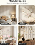 Aothia 12-Pack Felt Bulletin Board Tiles 48"x36", Modular Pin Board for Smooth Walls, Cork Board Alternative for Notes & Photos, 0.35" Thick, 70 Adhesive Tabs & 40 Pins, Oatmeal