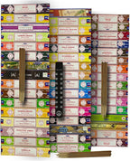 Satya Incense Sticks Variety Pack of 12 Randomly Selected Fragrances and Incense Stick Holder Bundle Total 180 Sticks