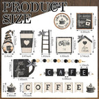 Mifoci 17 Pcs Coffee Tiered Tray Decorations Wooden Coffee Bar Decor Farmhouse Bar Accessories Gnome Wooden Table Sign for Table Kitchen Winter Valentines Gift