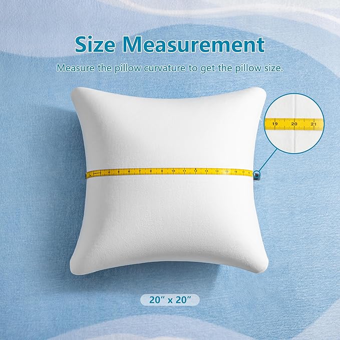 AM AEROMAX 20 × 20 Throw Pillow (Pack of 4) Memory Foam Pillow Insert - Square Accent Pillow for Decorative Cushion Bed Couch Sofa - Non-Deforming Over Time
