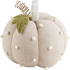 Mud Pie Taupe Dotted Stuffed Pumpkin, 8" x 6"