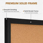 DOLLAR BOSS Cork Board for Wall 24" x 18" Bulletin Board for Wall with Black Wood Frame, Picture Display Pin Broad Vision Board for Office Home School Room Decorative Hanging 10 Pushpins