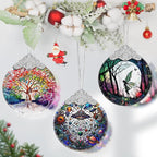 UFO Alien Stained Glass Ornament, Christmas Ornaments, Christmas Tree Decorations, UFO Alien Christmas Decor, UFO Alien Ornaments for Christmas Tree, Holiday Presents, Gift Exchange Ideas