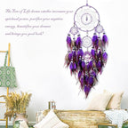 Large Dream Catchers, Boho Handmade Native Macrame Dream Catchers Wall Hanging for Bedroom Living Room Wedding Party Decor, Festival Blessing Gift for Kids Boys Girls (Purple & Black)