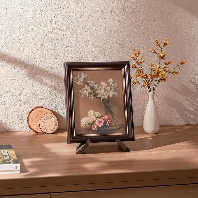ANBOXIT Plate Stand for Display - 6.5 Inch Plate Holder Display Stand, Wooden Picture Frame Holder, Decorative Table Top Easels