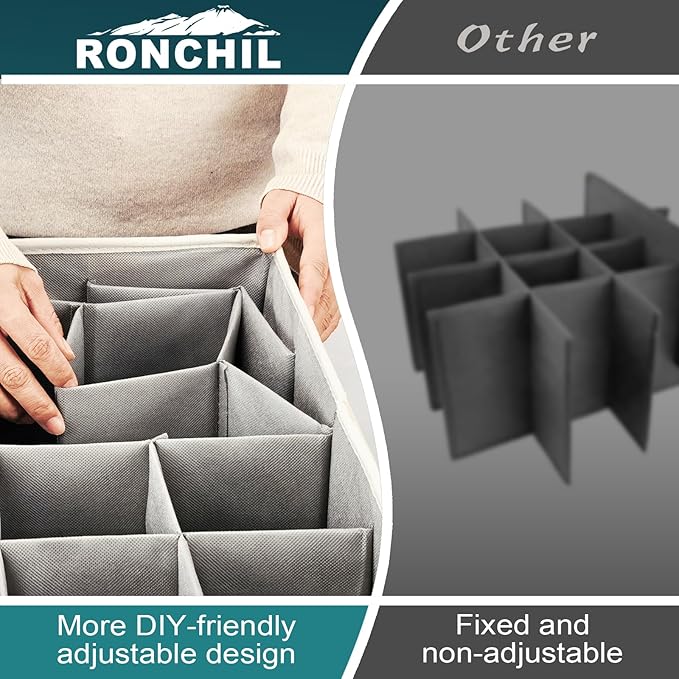Shoe Organizer for Closet, Foldable Shoe Storage Bins with Clear Cover, Space Saving Shoes Holder with 4 Handles, Large Adjustable Shoe Box Storage Containers, Fits 12-24 Pairs, 2 Pack, Beige