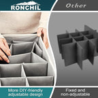 Shoe Organizer for Closet, Foldable Shoe Storage Bins with Clear Cover, Space Saving Shoes Holder with 4 Handles, Large Adjustable Shoe Box Storage Containers, Fits 12-24 Pairs, 1 Pack, Beige