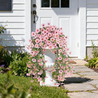 Artificial Hanging Flowers for Outdoors, UV Resistant 2PCS Fake Silk Flowers for Outside, Realistic Faux Plants for Hanging Baskets, Planters - Porch, Patio, Yard Décor (Pink)