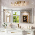 BONEWEI White Bathroom Mirror,24x48 inch Wall Mirror for Bathroom Wall Mounted,Rectangle Mirror for Bathroom Over Sink,Modern Metal Frame for Living Room,Bedroom Entryway,Horizontal/Vertical