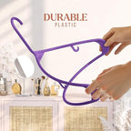 Plastic Hangers 20 Pack Purple - Clothes Hangers - Makes The Perfect Coat Hanger and General Space Saving Clothes Hangers for Closet - Percheros Ganchos para Colgar Ropa Hangars