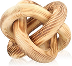 Yalikop 3 Link Wood Knot Decor Rustic Home Décor Accents Hand Carved Coffee Table Decoration, Boho Chain Link Decoration, Modern Shelf, Rustic Objects for Home Living Room Bedroom(Burnt)