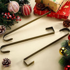 Zhehao 3 Pieces Christmas Decor Metal Wreath Hangers Over The Door Light Handy Wreath Hanger Hanging Hook (10 Inch, Antique Bronze Color)