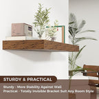 Venusmiles Floating Shelves for Wall, 40" W x 12" D x 2" H, 1 Pack of Long Wall Mounted Engineered Wood Shelves with Invisible Brackets for Living Room, Bedroom, Bathroom, Kitchen Decor, Brown