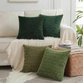 Fancy Homi 4 Packs Decorative Throw Pillow Covers for Living Room Couch Bed, Modern Farmhouse Boho Home Décor Accent Cushion Case, 18" x 18", Green Series