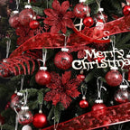Wironlst Christmas Ball Ornaments Shatterproof Clear Large Plastic Hanging Ball Decorative Baubles Set with Stuffed Delicate Decorations (Multi-Size, Red)
