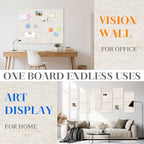 DOLLAR BOSS Large Cork Board for Wall 48" x 36" x 0.5" Bulletin Board 12 Packs Cork Board Tiles Self Adhesive Felt Wall Tiles with Pushpins, Corkboard for Office Pin Board Tack Board, Beige