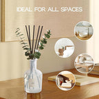 COCORRÍNA Light Cotton Reed Diffuser – 6.76 oz Essential Oil with 8 Reeds & Real Eucalyptus Sticks, Home Fragrance for Bedroom or Bathroom Décor