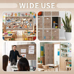 Hahafelt 1.3x39 ft Fabric Bulletin Board Roll Wood Grain Bulletin Board Brown Non-Woven Reusable Waterproof Erasable Wrinkle Resistant Fabric Roll for Background Decor DIY Craft