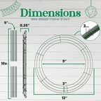5-Pack Wire Wreath Frame – Round Metal Wreath Form with Ring Design for DIY Crafts, Floral Projects, and Home Decor – Dark Green Wire Frame for Christmas Holiday & Weddings (5, 12 Inches)