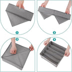 Bra Storage Drawers Organizer for Clothing Underwear Drawer Organizer Dividers Foldable Storage Cube Bins for Bra,Socks, Underwear,3 Pack （Grey）