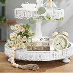 Ycyfckdr Decorative Wood Book Stack for Home, Welcome to Our Beautiful Chaos, Rustic Table and Living Room Bookshelf Farmhouse Decor (L68)