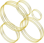 Patelai 20 Pcs Metal Rings for Crafts Dream Catcher Rings, Macrame Hoops for DIY, 5 Sizes Metal Floral Hoop for Floral Macrame Wall Hanging Dream Catcher and Crafts (Gold)