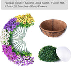 Ivydale Artificial Pansies Hanging Basket, 20 Bundles Fake Flowers Hanging Plant for Outdoor Decoration, Silk UV Resistant Realistic Colorful for Front Door Porch